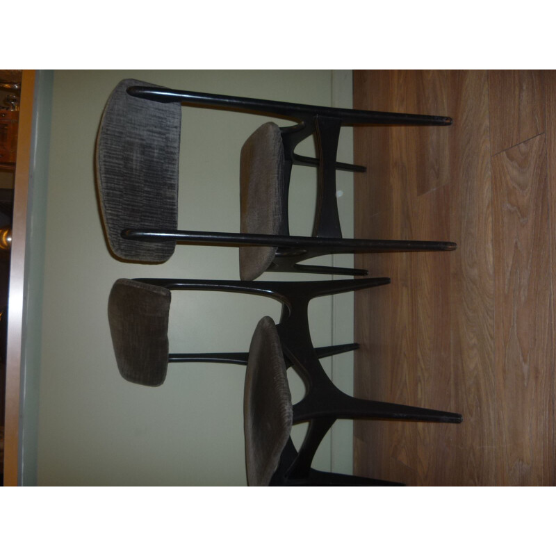 Set of 6 vintage Belgian chairs by Alfred Hendrickx