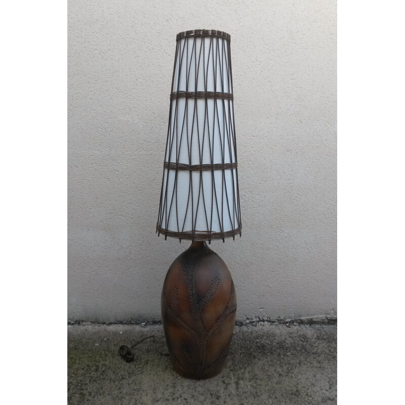 Vintage French floor lamp in ceramic by Vallauris