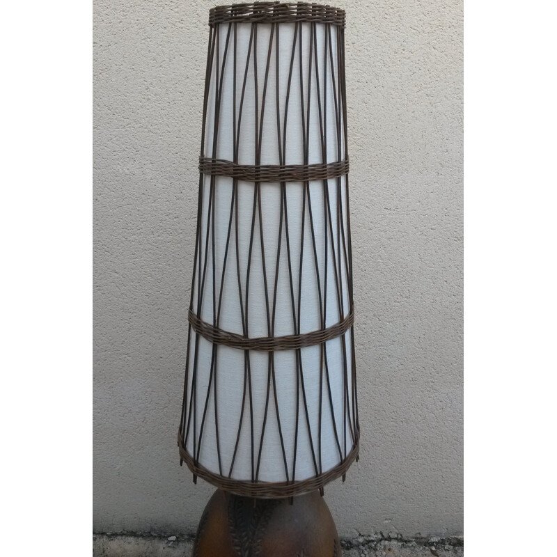 Lampadaire vintage français en céramique par Vallauris