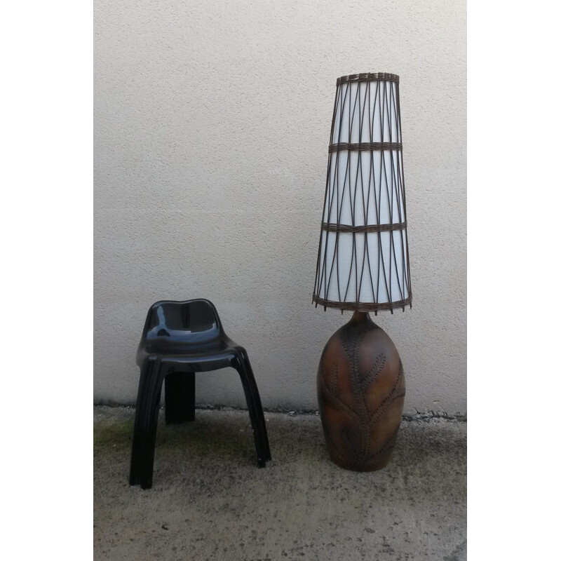 Vintage French floor lamp in ceramic by Vallauris