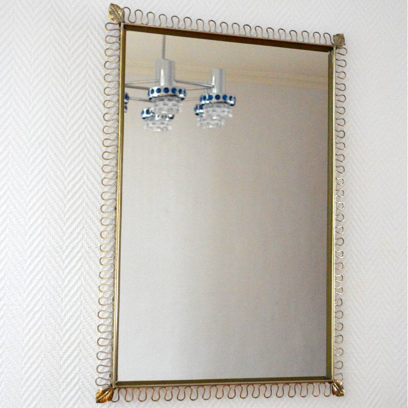 Vintage rectangular mirror by Josef Frank