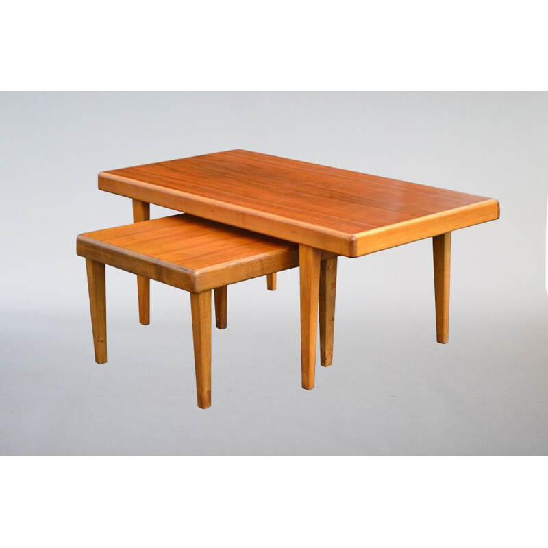 Pair of teak coffee tables for Bergmans Möbler