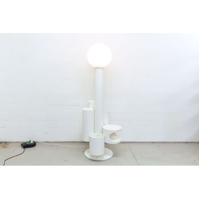 Vintage white floor lamp by Kerst Koopman