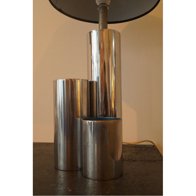Vintage table lamp in chromed metal
