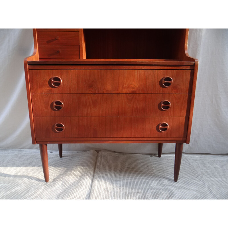 Secrétaire scandinave vintage en bois