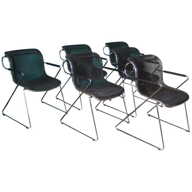 Set of 6 chairs Pénélope, Charles POLLOCK, Castelli edition - 1980s