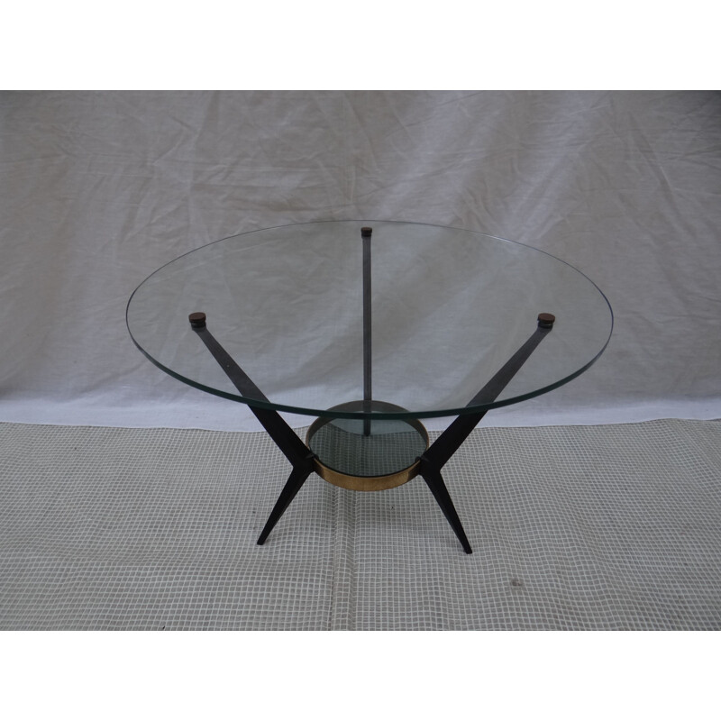 Vintage glass coffee table by Angelo Ostuni