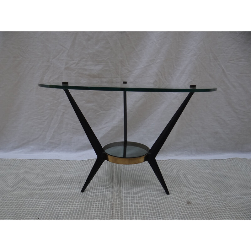 Vintage glass coffee table by Angelo Ostuni