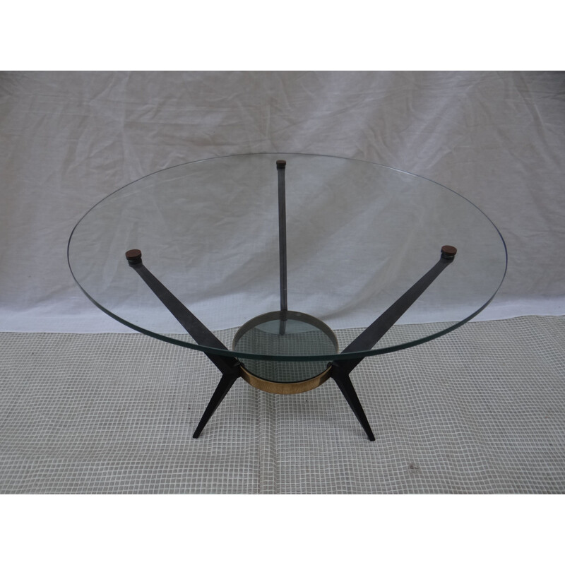 Vintage glass coffee table by Angelo Ostuni