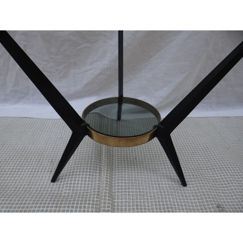 Table basse vintage en verre par Angelo Ostuni