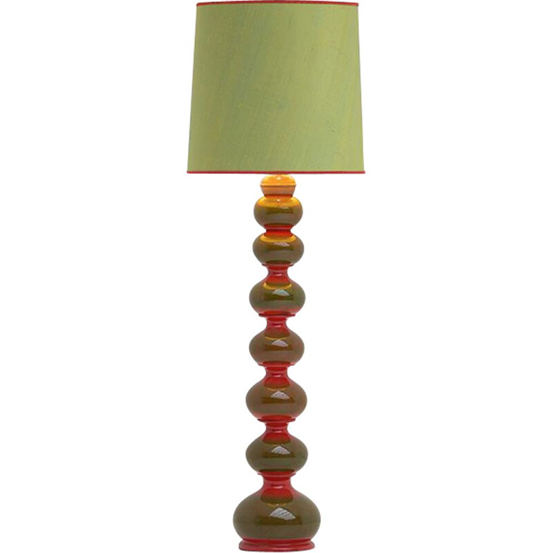 Lampadaire vert en céramique par Kaiser