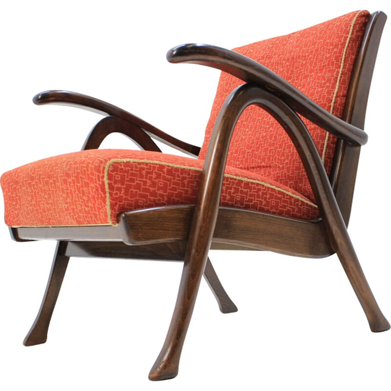 Vintage orange armchair by Thonet
