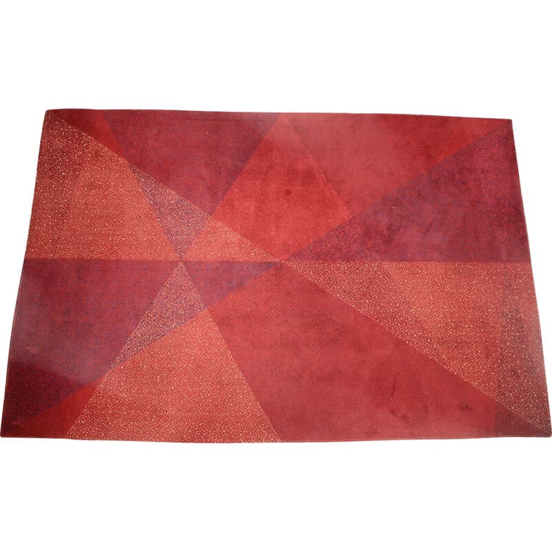 tapis vintage rouge géométriques