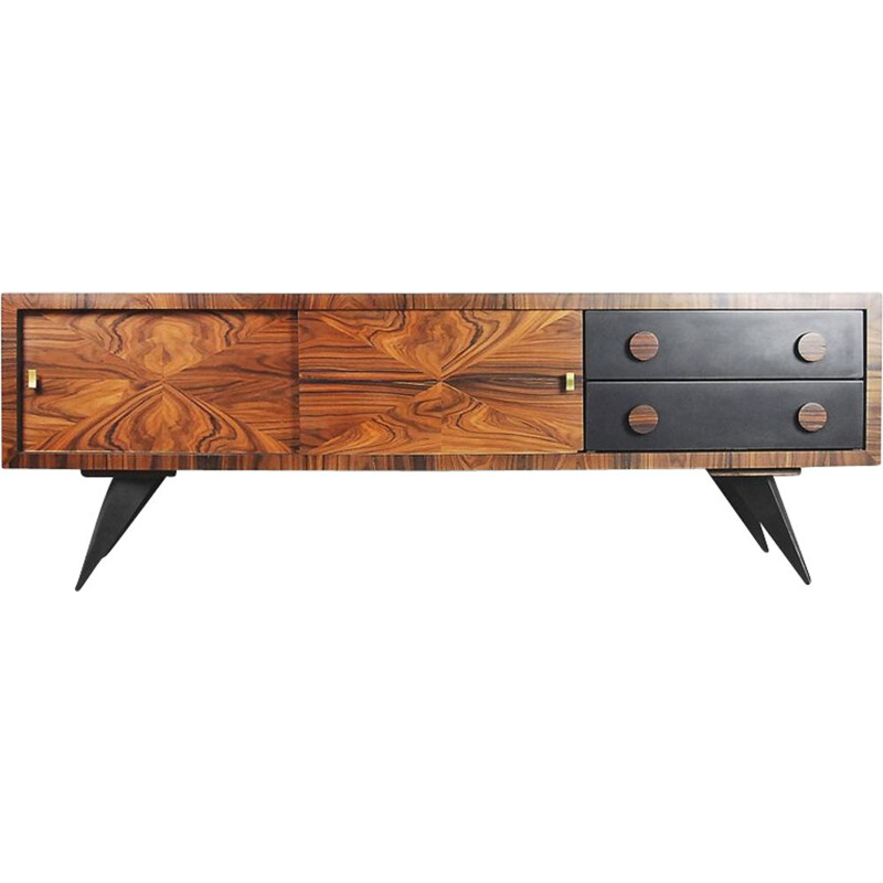 Vintage Italian sideboard in burl and rosewood