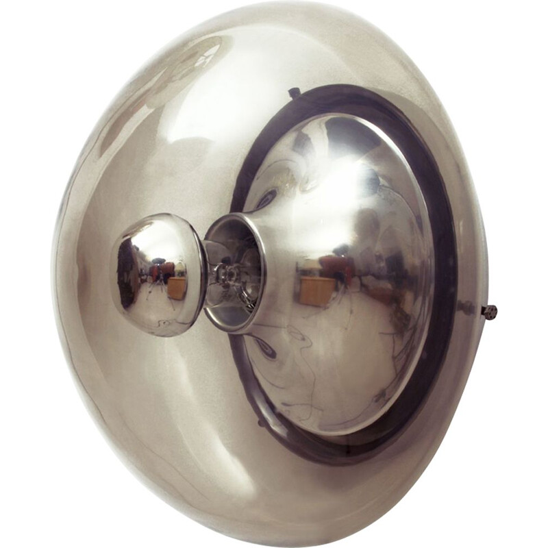 Vintage German wall lamp in aluminium and glass by Doria Leuchten
