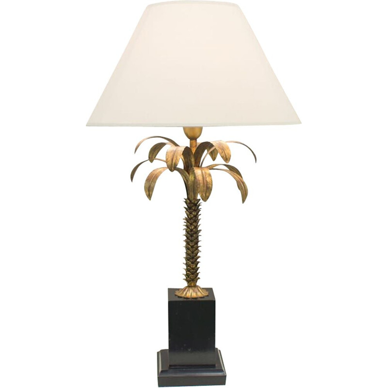 Vintage metal table lamp "Palm", France 1960