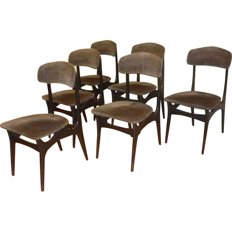 Set of 6 vintage Belgian chairs by Alfred Hendrickx