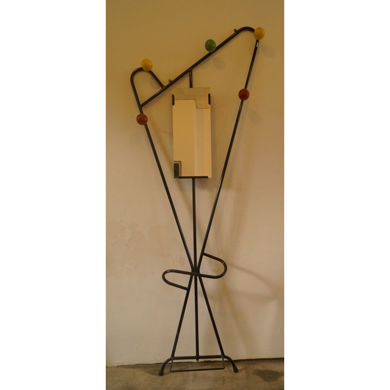 Vintage French coat rack in metal