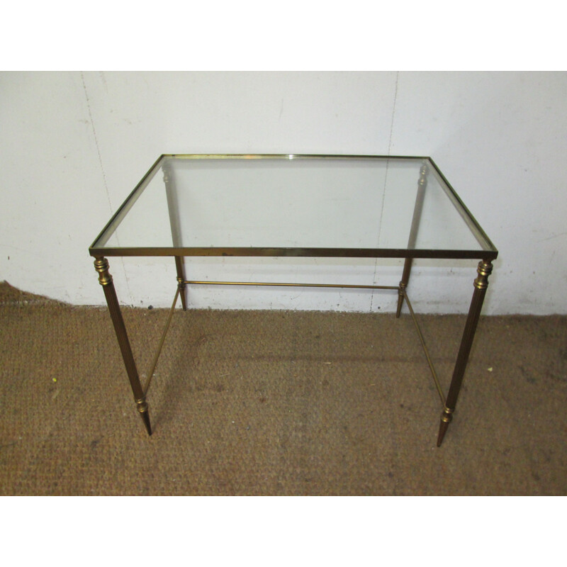 Set of 3 vintage nesting tables in brass