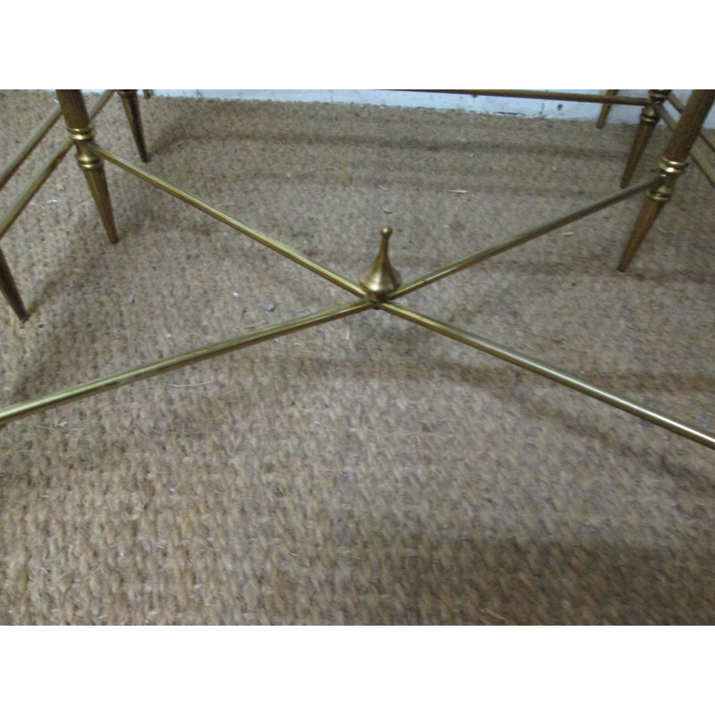 Set of 3 vintage nesting tables in brass
