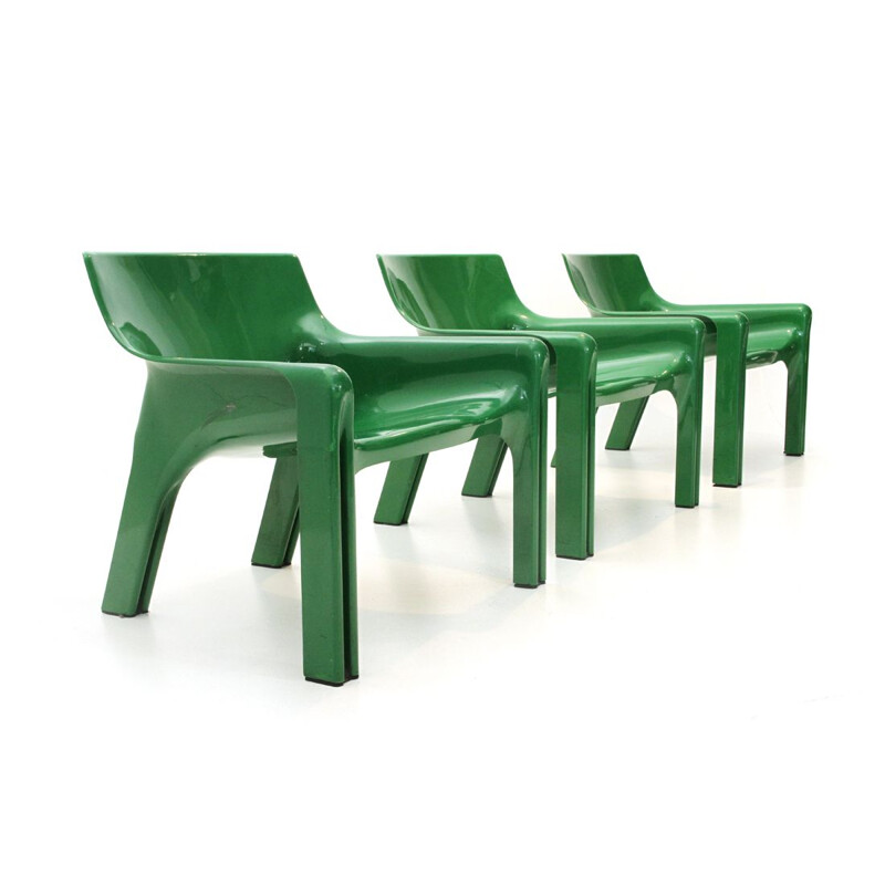 Vintage Italian green chair by Vico Magistretti for Artemide