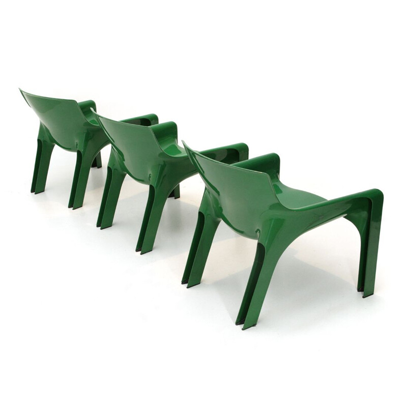 Vintage Italian green chair by Vico Magistretti for Artemide