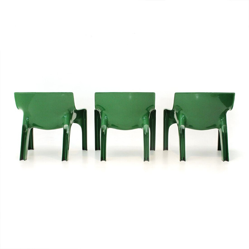 Vintage Italian green chair by Vico Magistretti for Artemide