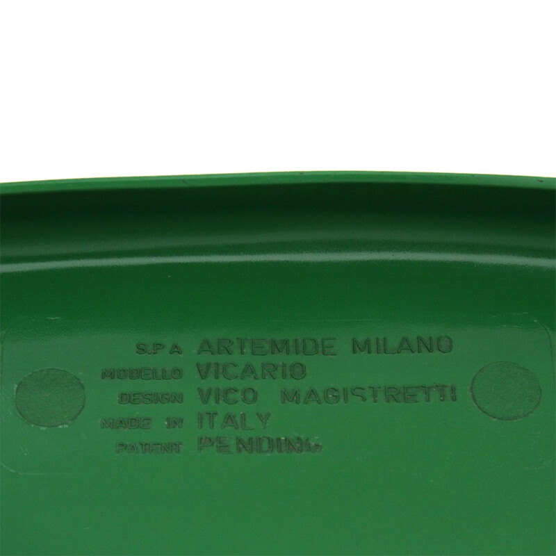 Vintage Italian green chair by Vico Magistretti for Artemide