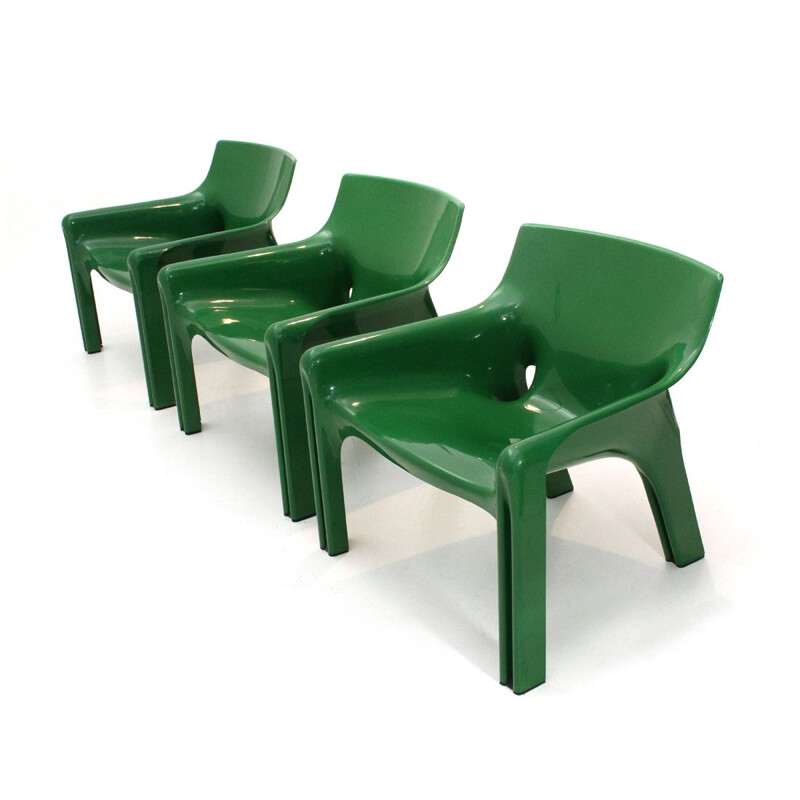 Vintage Italian green chair by Vico Magistretti for Artemide