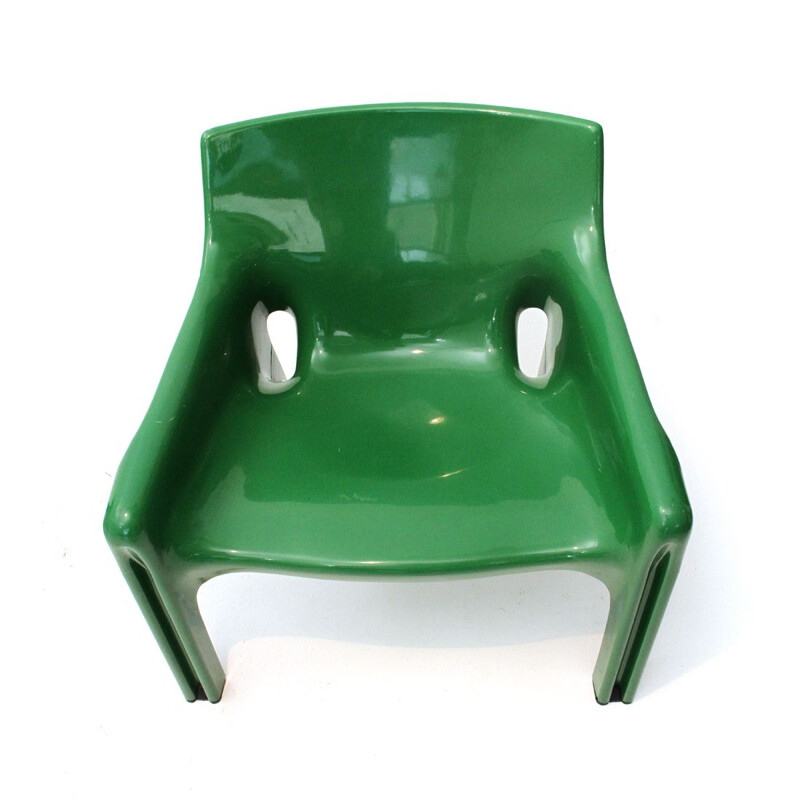 Vintage Italian green chair by Vico Magistretti for Artemide
