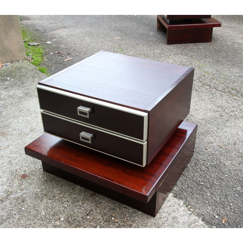 Pair of vintage wooden bedside tables 