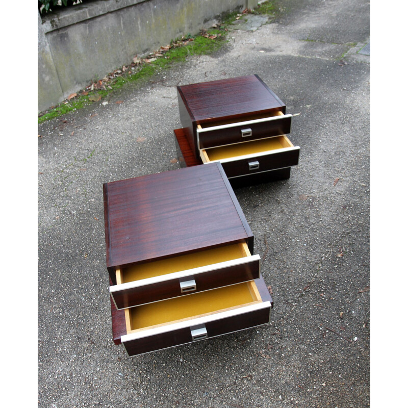 Pair of vintage wooden bedside tables 