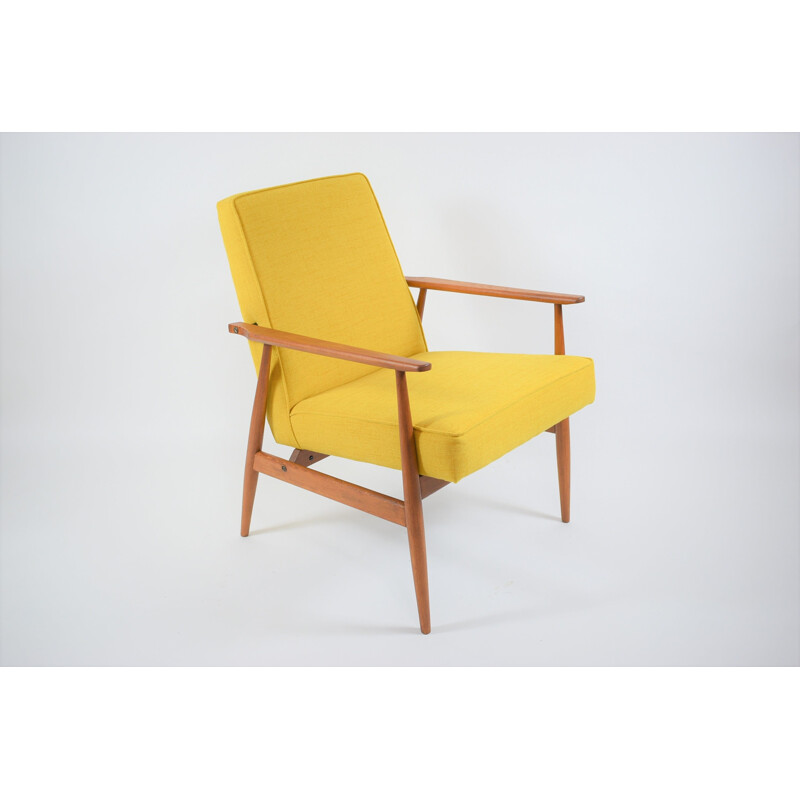 Yellow wooden FOX armchair