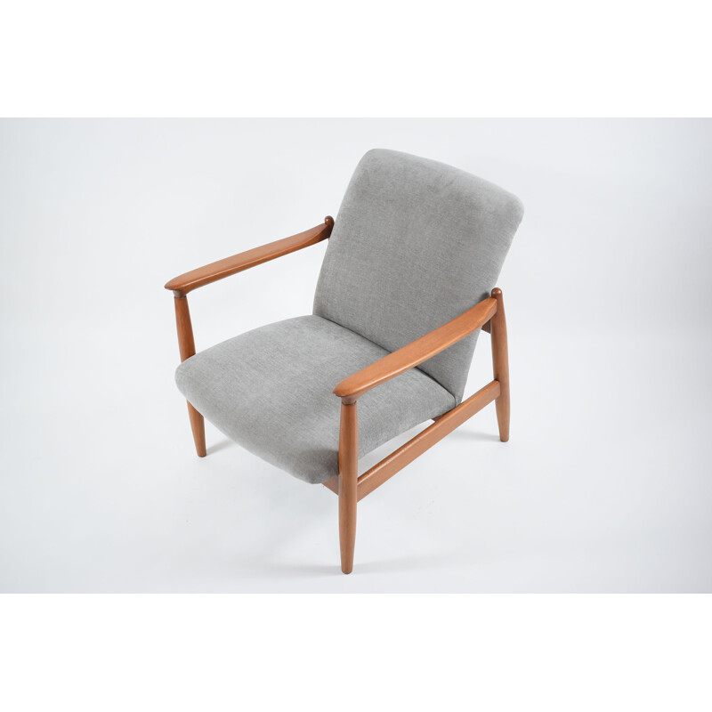 Vintage armchair in grey fabric
