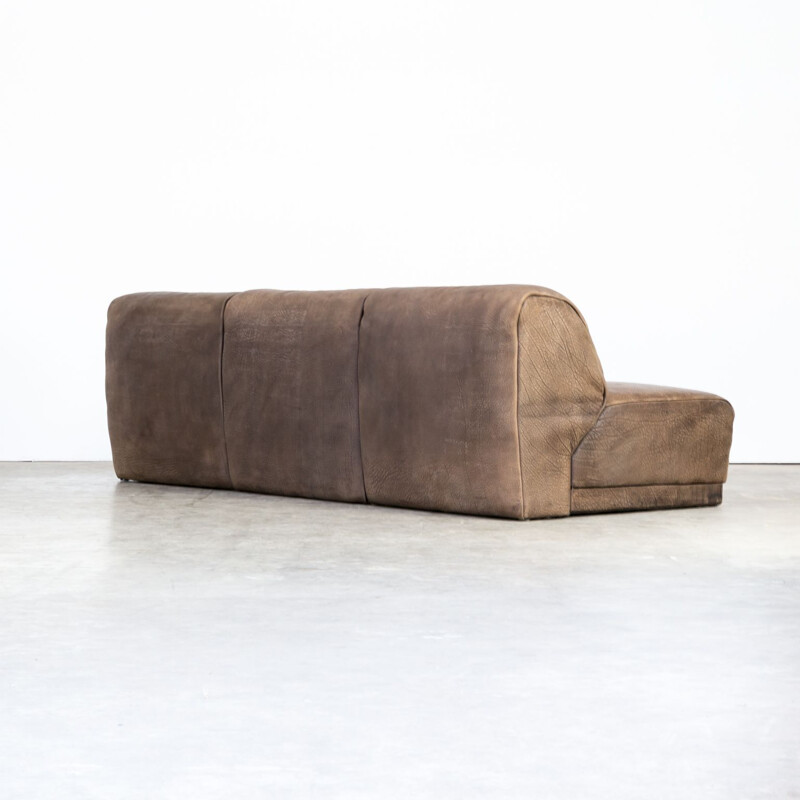 Vintage 3-seater sofa in brown leather