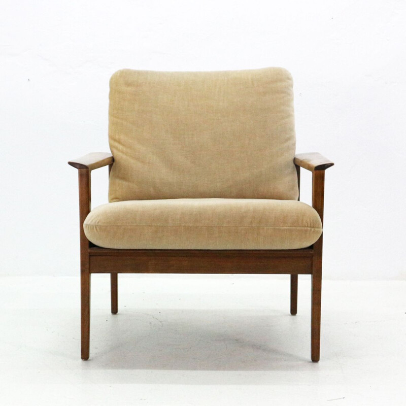 Vintage Antimott armchair in walnut by Knoll