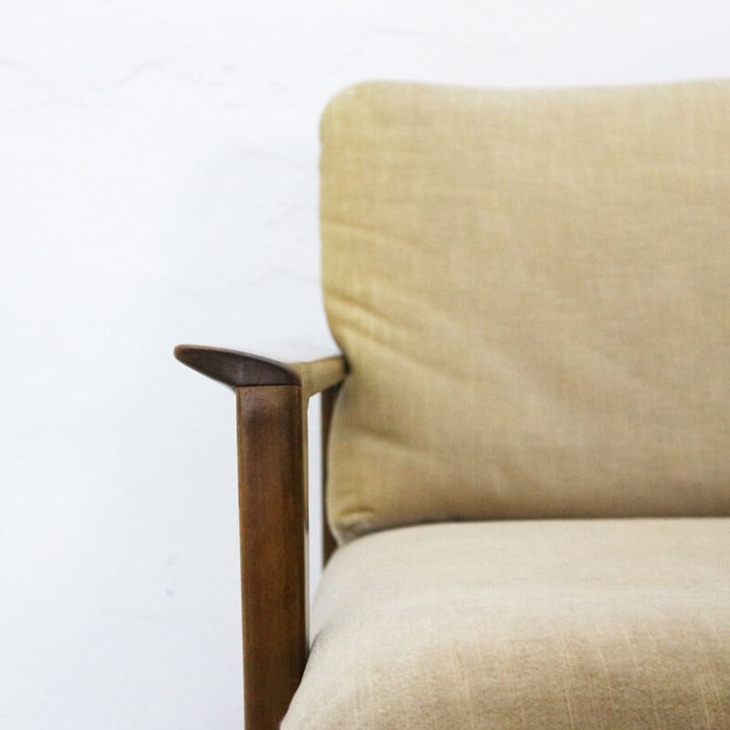 Vintage Antimott armchair in walnut by Knoll