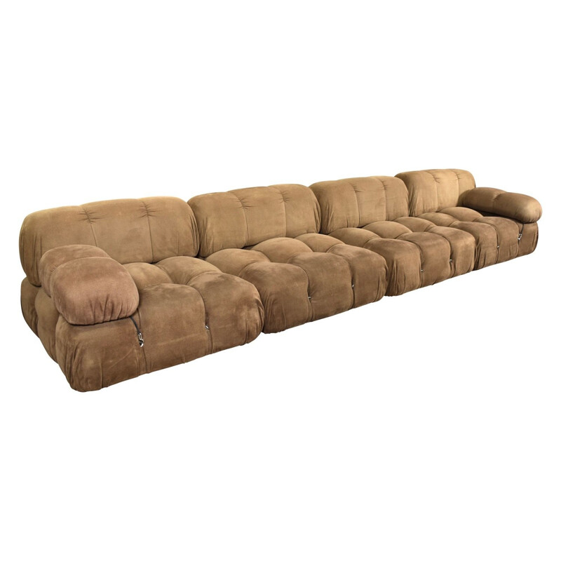 Vintage Camaleonda sectional sofa by Mario Bellini for B&B Italia in brown fabric