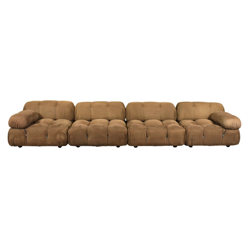 Vintage Camaleonda sectional sofa by Mario Bellini for B&B Italia in brown fabric