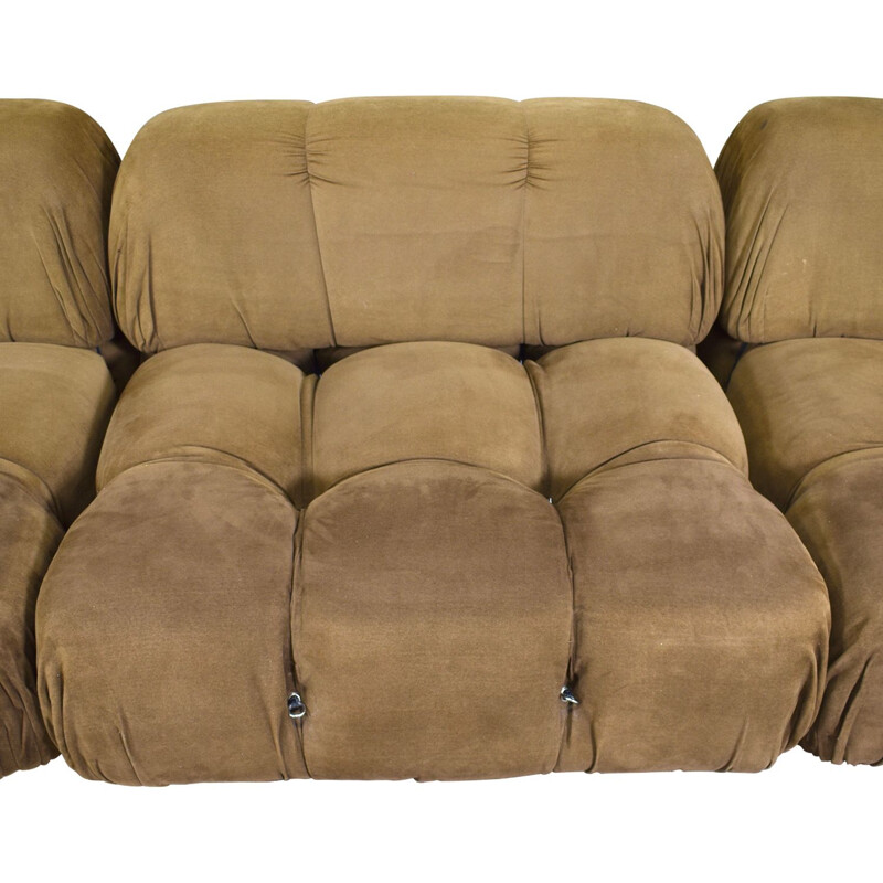 Vintage Camaleonda sectional sofa by Mario Bellini for B&B Italia in brown fabric