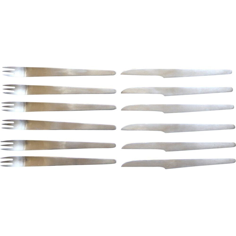 Set of 12 flatwares by Arne Jacobsen for Michelsen