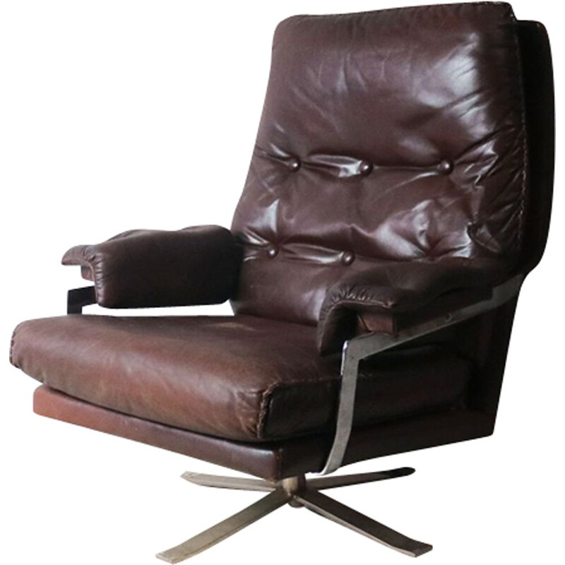 Fauteuil vintage danois en cuir