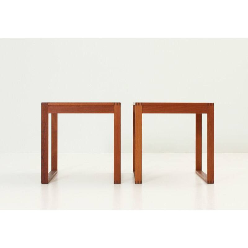 Paire de tables de chevet vintage scandinaves par Torben Lind & Ole Gjerløv-Knudsen