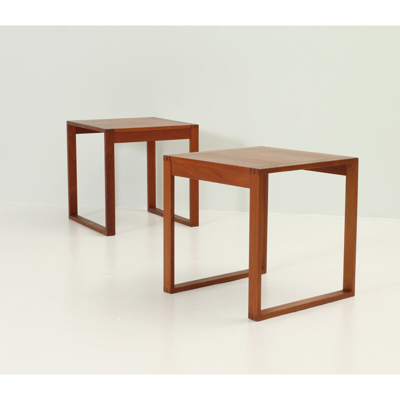Paire de tables de chevet vintage scandinaves par Torben Lind & Ole Gjerløv-Knudsen