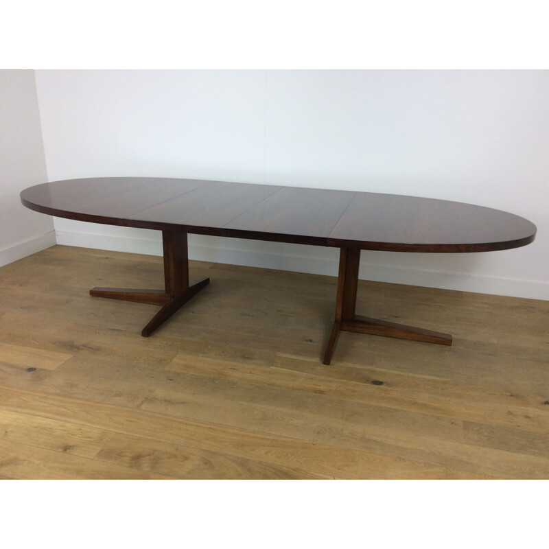 Vintage rosewood dining table by John Mortensen for Heltborg 1960