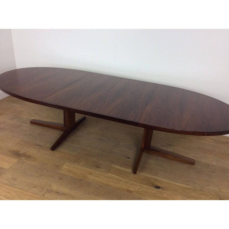 Vintage rosewood dining table by John Mortensen for Heltborg 1960