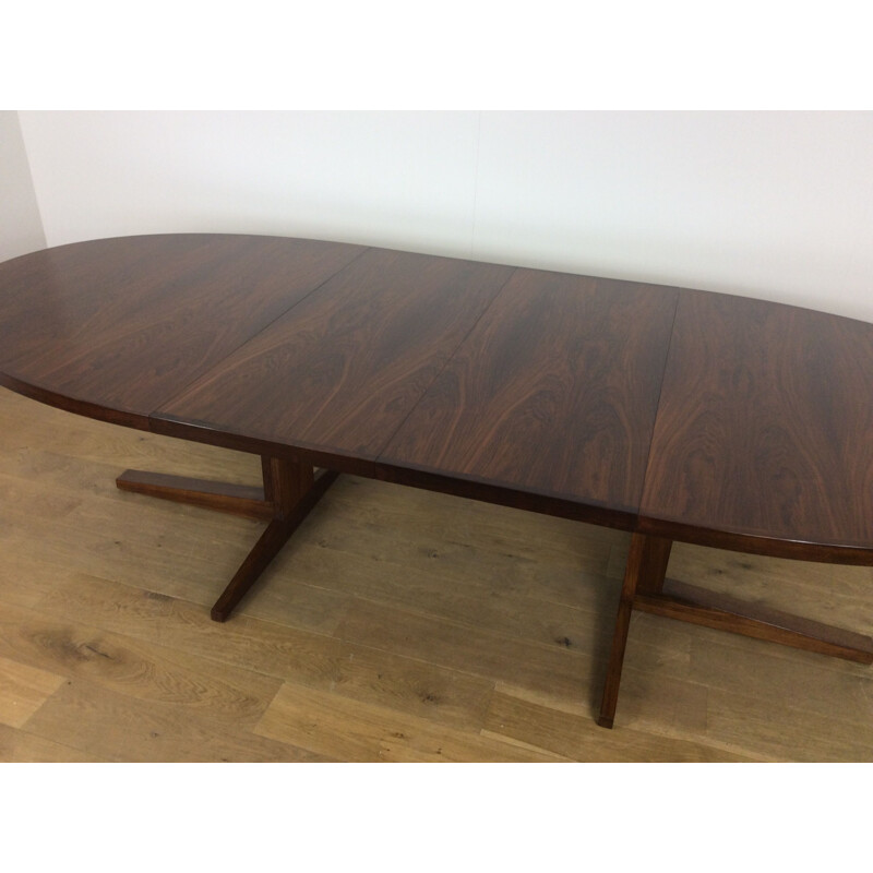 Vintage rosewood dining table by John Mortensen for Heltborg 1960