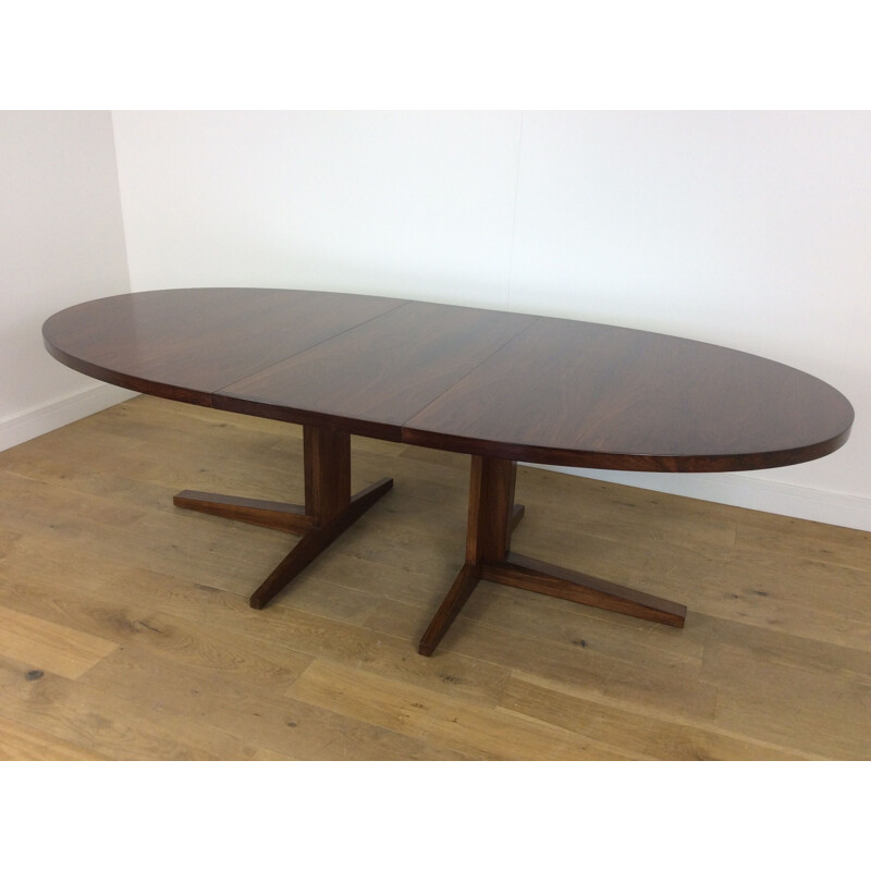 Vintage rosewood dining table by John Mortensen for Heltborg 1960