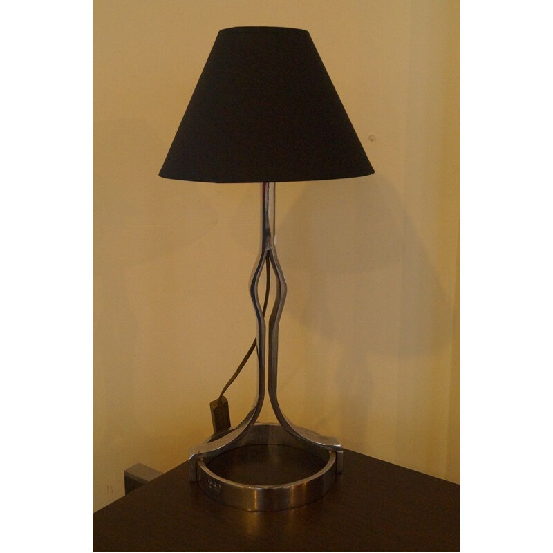 Lampe vintage française en acier chromé et métal 1960
