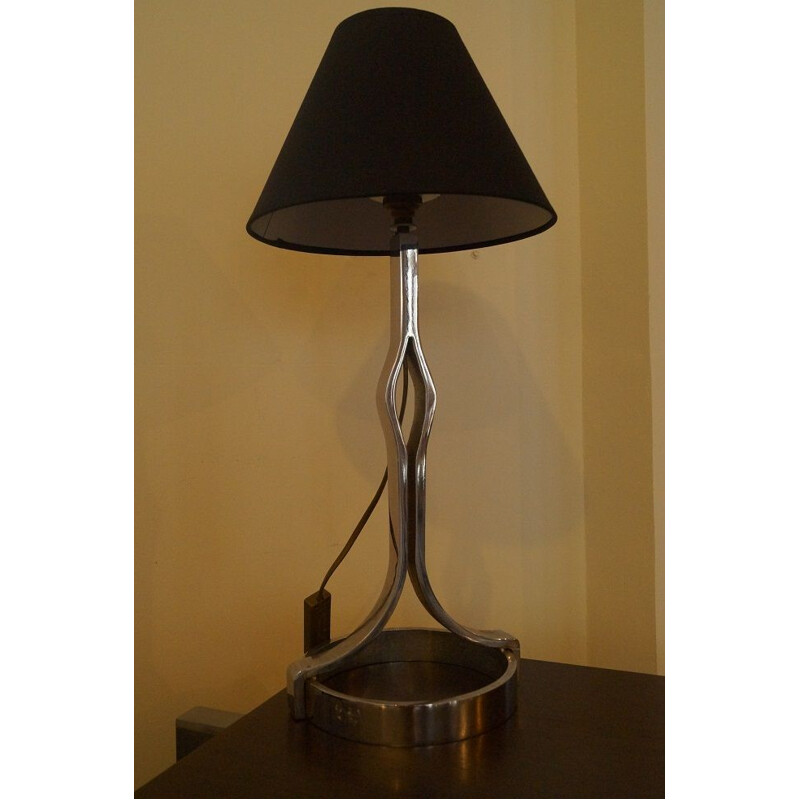 Vintage french lamp in chromed steel and metal 1960